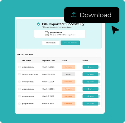 File imported successfully and download data